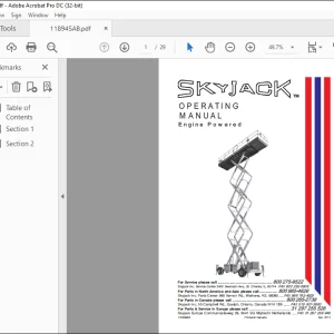 Skyjack SJ-600, 800-DH & 1000 Series Engine Powered OPERATING MANUAL 118945AB - PDF DOWNLOAD