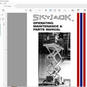 Skyjack SJ 800 Series Engine Powered Operating Maintenance & Parts Manual - PDF DOWNLOAD