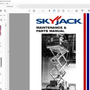 Skyjack SJ 800 Series SJ-8831 & SJ-8841 Rough Terrain Maintenance & Parts Manual - PDF DOWNLOAD