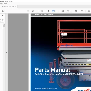 Skyjack SJ 8831 SJ 8841 Full-Size Rough Terrain Series Parts Manual 157954AE - PDF DOWNLOAD
