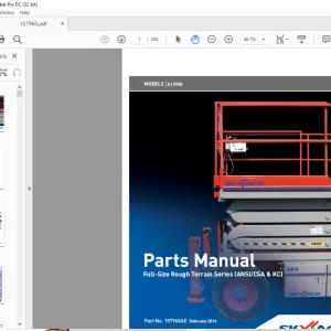 Skyjack SJ 9250 Full-Size Rough Terrain Series Parts Manual 157960AE  - PDF DOWNLOAD