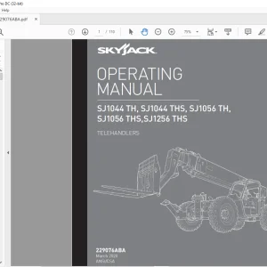 Skyjack SJ1044 TH, SJ1044 THS, SJ1056 TH, SJ1056 THS, SJ1256 THS Telehandlers Operating Manual 229076ABA - PDF DOWNLOAD