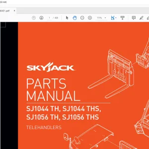Skyjack SJ1044 TH, SJ1044 THS, SJ1056 TH, SJ1056 THS Telehandlers Parts Manual 190126AE - PDF DOWNLOAD