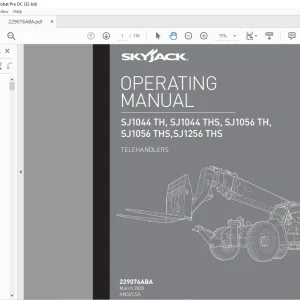 Skyjack SJ1044 TH, SJ1044 THS, SJ1056 TH, SJ1056 THS,SJ1256 THS Telehandlers Operating Manual 229076ABA - PDF DOWNLOAD