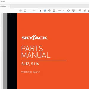 Skyjack SJ12 SJ16 Vertical Mast Parts Catalog Manual 213557AAA - PDF DOWNLOAD