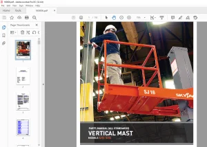Skyjack SJ12 SJ16 Vertical Mast Parts Manual 160606AE - PDF DOWNLOAD
