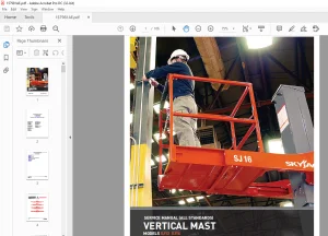 Skyjack SJ12 SJ16 Vertical Mast Service Manual 157981AE - PDF DOWNLOAD