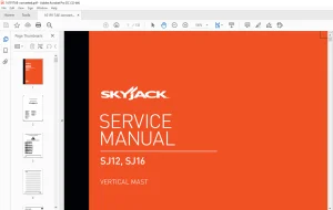 Skyjack SJ12 SJ16 Vertical Mast Service Manual 161917AE - PDF DOWNLOAD