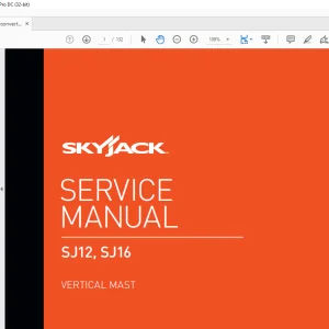 Skyjack SJ12 SJ16 Vertical Mast Service Manual 161917AE - PDF DOWNLOAD