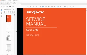 Skyjack SJ12 SJ16 Vertical Mast Service Manual 213558AAA - PDF DOWNLOAD