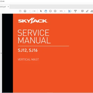 Skyjack SJ12 SJ16 Vertical Mast Service Manual 213558AAA - PDF DOWNLOAD