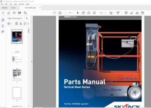 Skyjack SJ12 Vertical Mast Series Parts Manual PN 155184AD - PDF DOWNLOAD