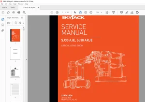Skyjack SJ30 AJE, SJ30 ARJE Articulating Boom Service Manual 229041ACA - PDF DOWNLOAD