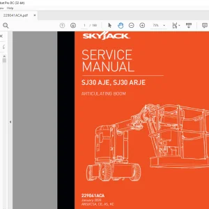 Skyjack SJ30 AJE, SJ30 ARJE Articulating Boom Service Manual 229041ACA - PDF DOWNLOAD