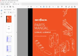 Skyjack SJ30AJE, SJ30ARJE Articulating Boom Parts Manual 196273AF - PDF DOWNLOAD