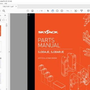 Skyjack SJ30AJE, SJ30ARJE Articulating Boom Parts Manual 196273AF - PDF DOWNLOAD