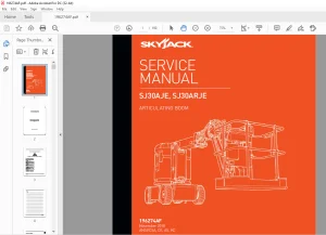 Skyjack SJ30AJE, SJ30ARJE Articulating Boom Service Manual 196274AF - PDF DOWNLOAD