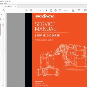Skyjack SJ30AJE, SJ30ARJE Articulating Boom Service Manual 196274AF - PDF DOWNLOAD