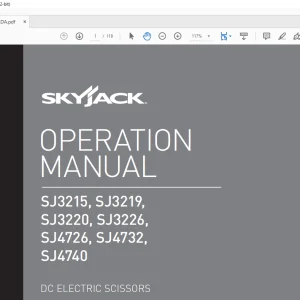 Skyjack SJ3215, SJ3219, SJ3220, SJ3226, SJ4726, SJ4732, SJ4740 DC Electric Scissors Operation Manual 216380ADA - PDF DOWNLOAD