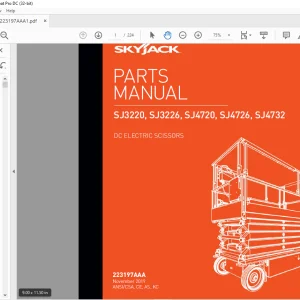 Skyjack SJ3220, SJ3226, SJ4720, SJ4726, SJ4732, DC Electric Scissors Operation Manual 223197AAA - PDF DOWNLOAD