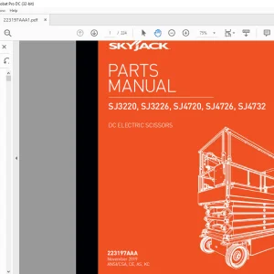 Skyjack SJ3220 SJ3226 SJ4720 SJ4726 SJ4732 DC Electric Scissors Parts Manual 223197AAA - PDF DOWNLOAD