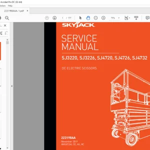 Skyjack SJ3220 SJ3226 SJ4720 SJ4726 SJ4732 DC Electric Scissors Service Manual 223198AA - PDF DOWNLOAD