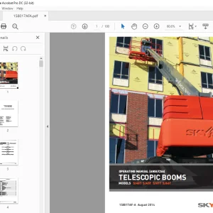 Skyjack SJ40T SJ45T SJ61T SJ66T TELESCOPIC BOOMS OPERATING MANUAL 158017AF-A - PDF DOWNLOAD