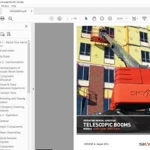 Skyjack SJ40T SJ45T SJ61T SJ66T TELESCOPIC BOOMS OPERATING MANUAL 169269AF-A  - PDF DOWNLOAD