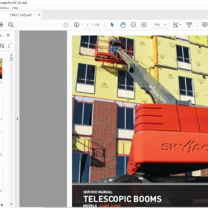 Skyjack SJ40T SJ45T Telescopic Boom Service Manual 194311AG - PDF DOWNLOAD