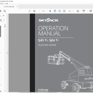 Skyjack SJ45 T+, SJ66 T+ Telescopic Booms Operating Manual 213201AAA - PDF DOWNLOAD