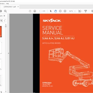 Skyjack SJ46 AJ+, SJ46 AJ, SJ51 AJ Articulating Booms Service Manual 229042AAA - PDF DOWNLOAD