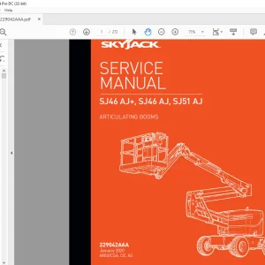 Skyjack SJ46 AJ+, SJ46 AJ, SJ51 AJ Articulating Booms Service Manual 229042AAA - PDF DOWNLOAD