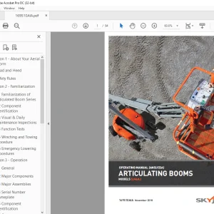 Skyjack SJ46AJ Articulating Boom Operating Manual 169510AIA - PDF DOWNLOAD