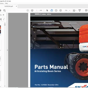 Skyjack SJ46AJ SJ51AJ Articulating Boom Series Parts Manual PN 143920AI - PDF DOWNLOAD