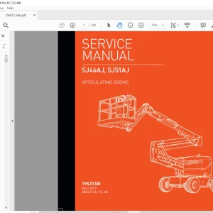 Skyjack SJ46AJ, SJ51AJ Articulating Booms Service Manual 194313AI - PDF DOWNLOAD