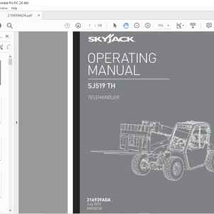 Skyjack SJ519 TH TELEHANDLER OPERATING MANUAL 216939ADA - PDF DOWNLOAD