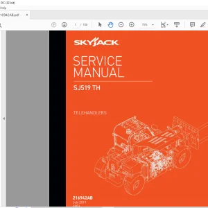 Skyjack SJ519 TH Telehandlers Service Manual 216941AB - PDF DOWNLOAD