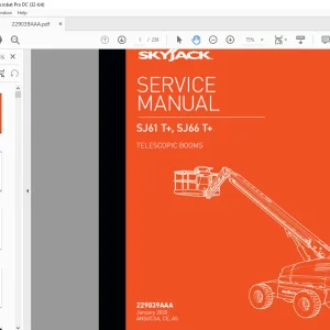 Skyjack SJ61 T+, SJ66 T+ Telescopic Booms Service Manual 229039AAA - PDF DOWNLOAD
