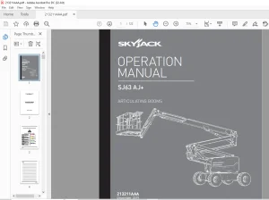 Skyjack SJ63 AJ+ Articulating Booms Operation Manual 213211AAA - PDF DOWNLOAD