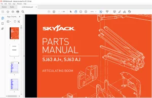 Skyjack SJ63 AJ+, SJ63 AJ Articulating Booms Parts Manual 229036AAA - PDF DOWNLOAD