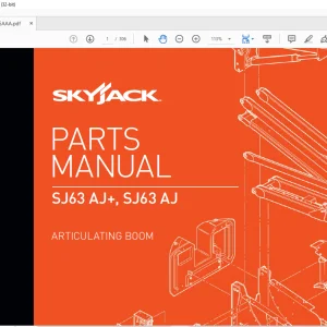 Skyjack SJ63 AJ+, SJ63 AJ Articulating Booms Parts Manual 229036AAA - PDF DOWNLOAD