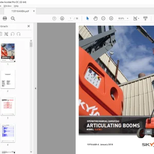 Skyjack SJ63AJ Articulating Boom Operating Manual 159164AB-A - PDF DOWNLOAD