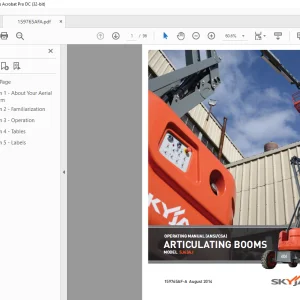 Skyjack SJ63AJ Articulating Boom Operating Manual 159765AF-A - PDF DOWNLOAD