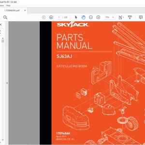 Skyjack SJ63AJ Articulating Boom Parts Manual 170948AH - PDF DOWNLOAD