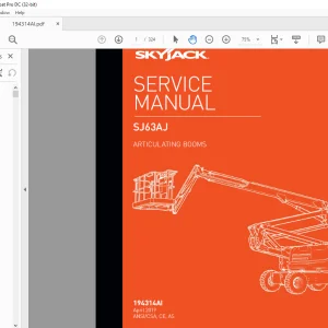 Skyjack SJ63AJ Articulating Booms Service Manual 194314AI - PDF DOWNLOAD