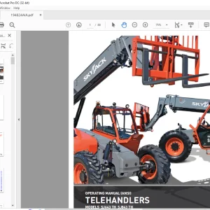 Skyjack SJ643 TH SJ843 TH Telehandler Operating Manual 194824AIA  - PDF DOWNLOAD