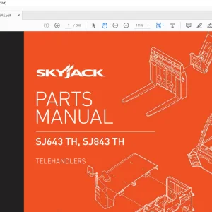 Skyjack SJ643 TH, SJ843 TH Telehandler Parts Manual 190125AE  - PDF DOWNLOAD