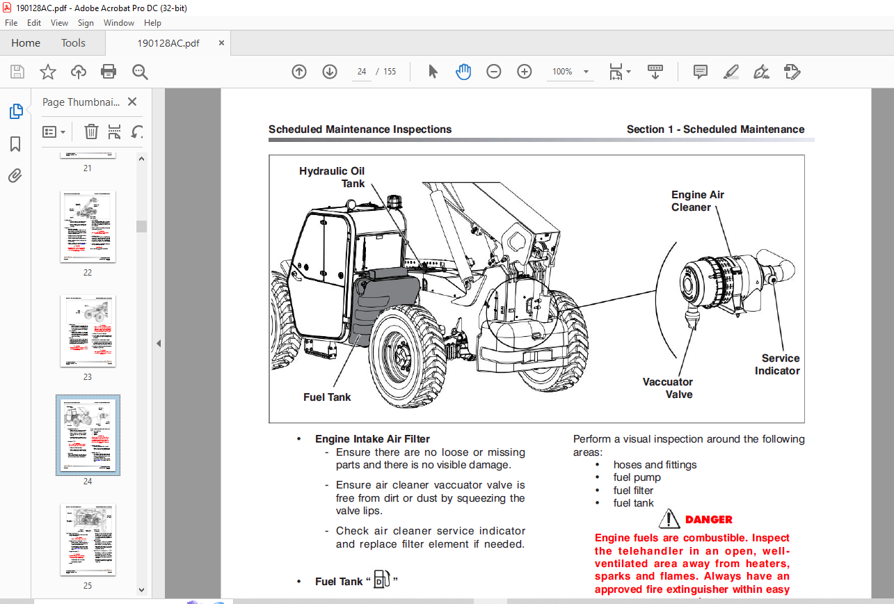 Skyjack SJ643 TH SJ843 TH Telehandler Service Manual 190128AB - PDF