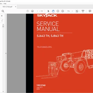 Skyjack SJ643 TH, SJ843 TH Telehandler Service Manual 190127AD - PDF DOWNLOAD