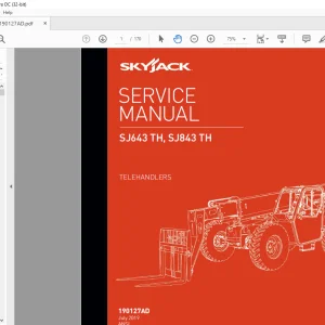 Skyjack SJ643 TH SJ843 TH Telehandler Service Manual 190127AD - PDF DOWNLOAD